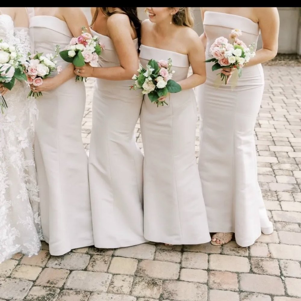 Bella Bridesmaids Dress Long Size 8 Champagne colored